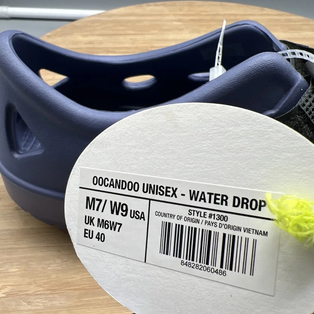 OOFOS OOcandoo Unisex Fisherman Recovery Water Drop Slip On Shoes Men 7 Women 9